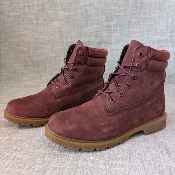 Timberland Linden Woods Burgundy Red Suede Leather Waterproof Boot Womens 9 - Picture 3 of 11